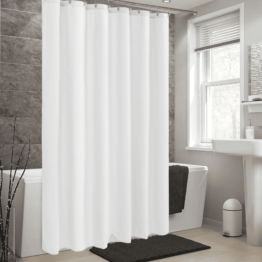 Alyvia Spring waterproof fabric shower curtain with rustproof metal grommets