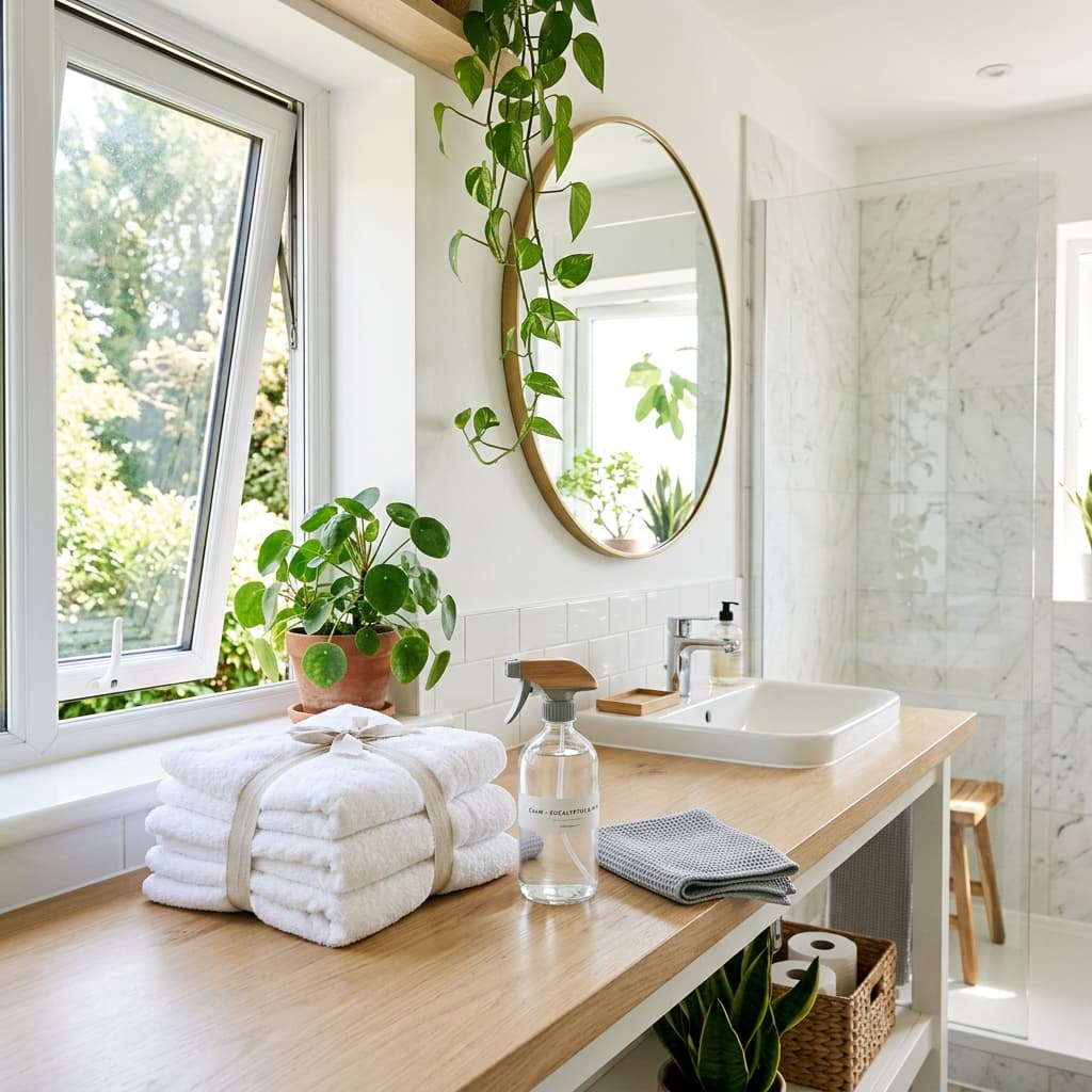 12-Minute Bathroom Humidity Reset (Stop Musty Mold) — Bathroom. Musty bathroom smells in summer humidity? This 12-minute bathroom humidity reset uses natu