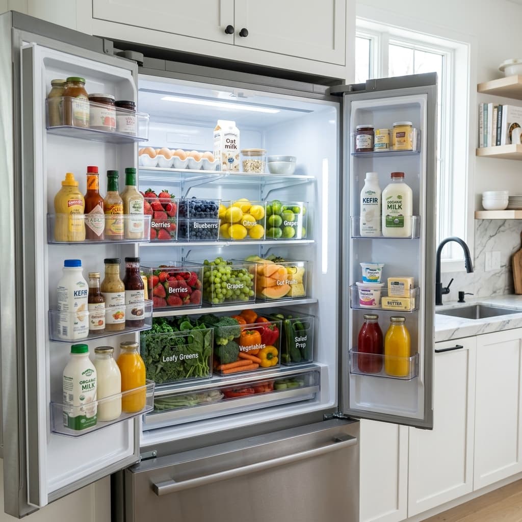 Summer Fridge Organization to Stop Food Waste — Home Organization. Summer humidity turning your fridge into a science experiment? Use clear bins and zones to