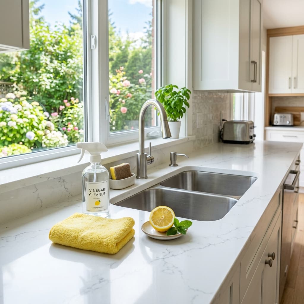10-Minute Kitchen Sink & Countertop Reset — Kitchen & Dining. Sticky counters and hard water spots taking over your kitchen this summer? This 10-minute
