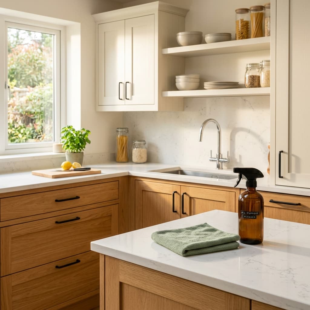 15-Minute Kitchen Cabinet Fronts & Handles Reset — Kitchen & Dining. Sticky cabinet fronts and greasy handles this summer? This 15-minute kitchen cabinet front