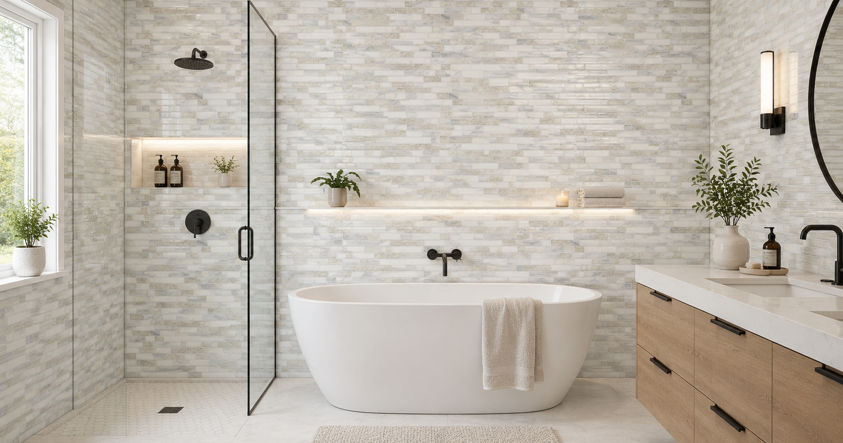 This tile backsplash is perfect for a chic, modern look. So easy to install!