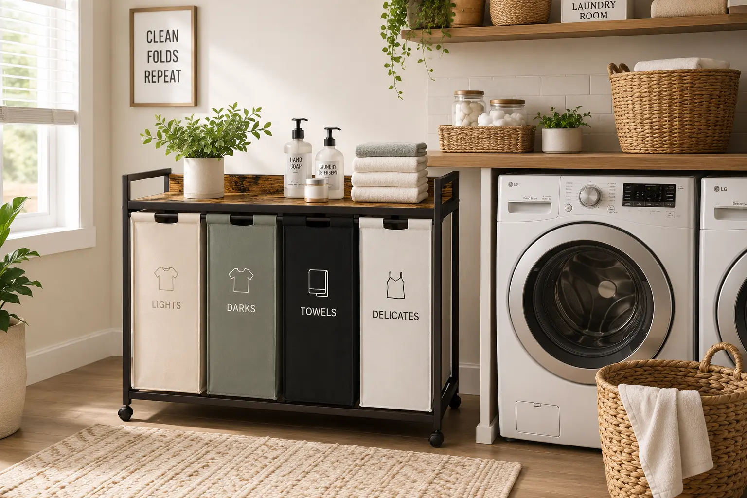 Herture Laundry Hamper with Shelf