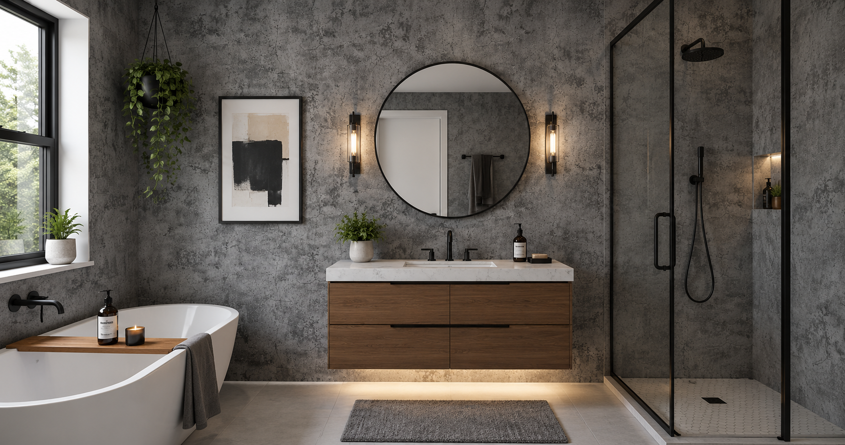 Transform your space with this extra thick, cracked concrete wallpaper