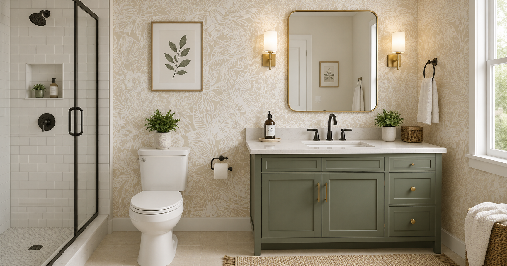 RoomMates Beige Batik Tropical Leaf Wallpaper